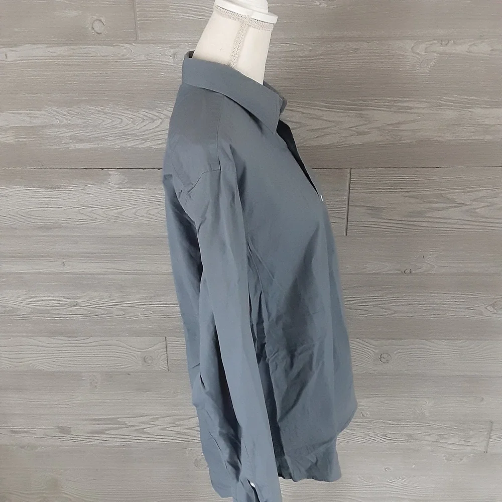 Banana Republic Mens Stretch Classic Button Down Shirt Blue Gray Size L Long Slv